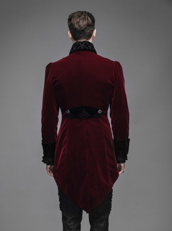 vintage gothic swallowtail jacket burgundy