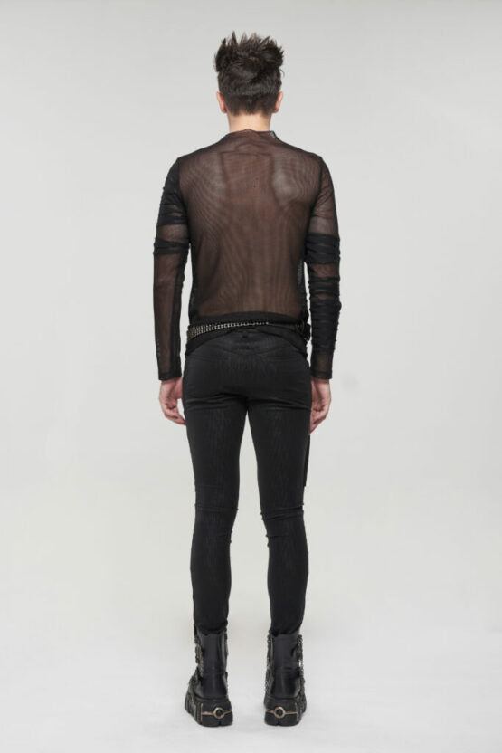 long sleeve sheer gothic top back