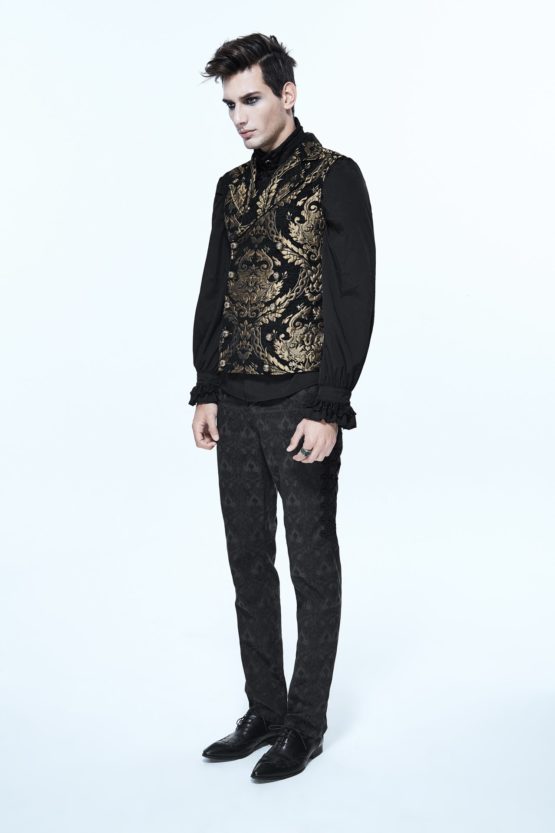 embroidered gold brocade collared waistcoat gothic