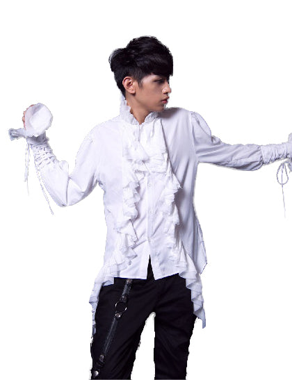 gothic ruffle shirt white