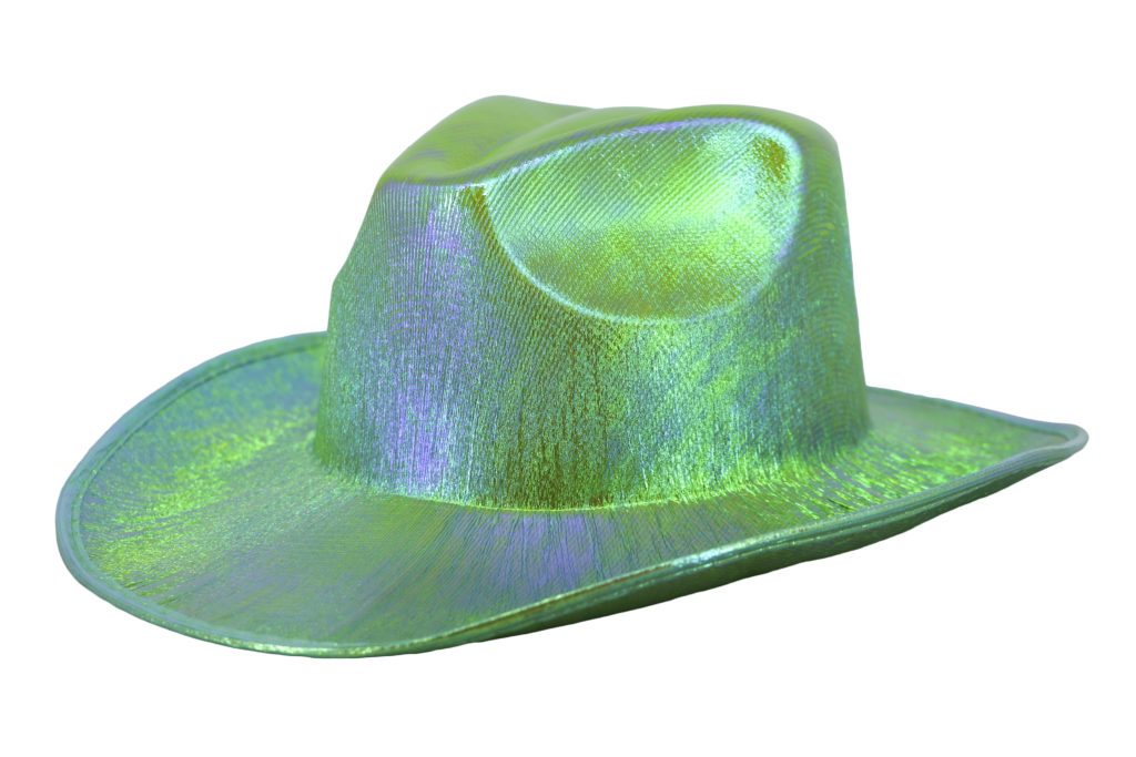 metallic cowboy hat green