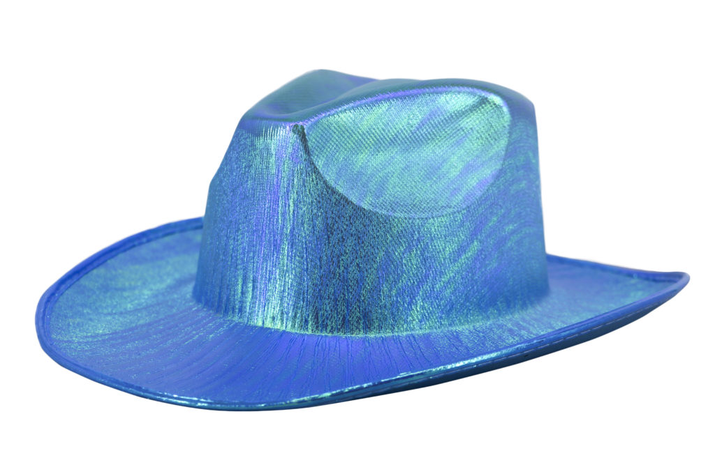 metallic cowboy hat turquoise