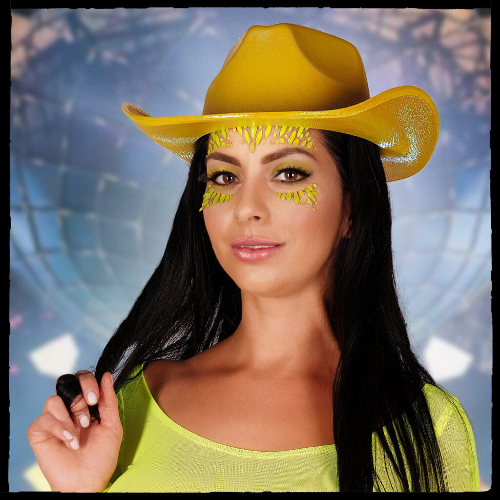 metallic cowboy hat yellow
