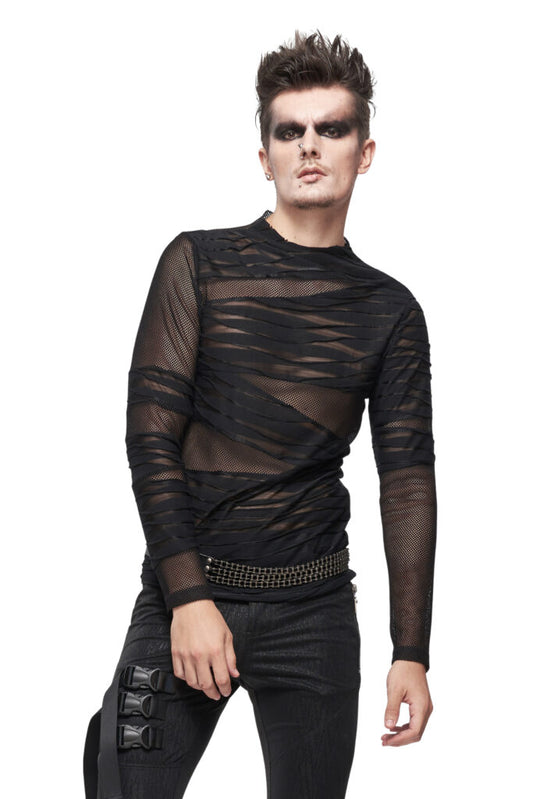 long sleeve sheer gothic top