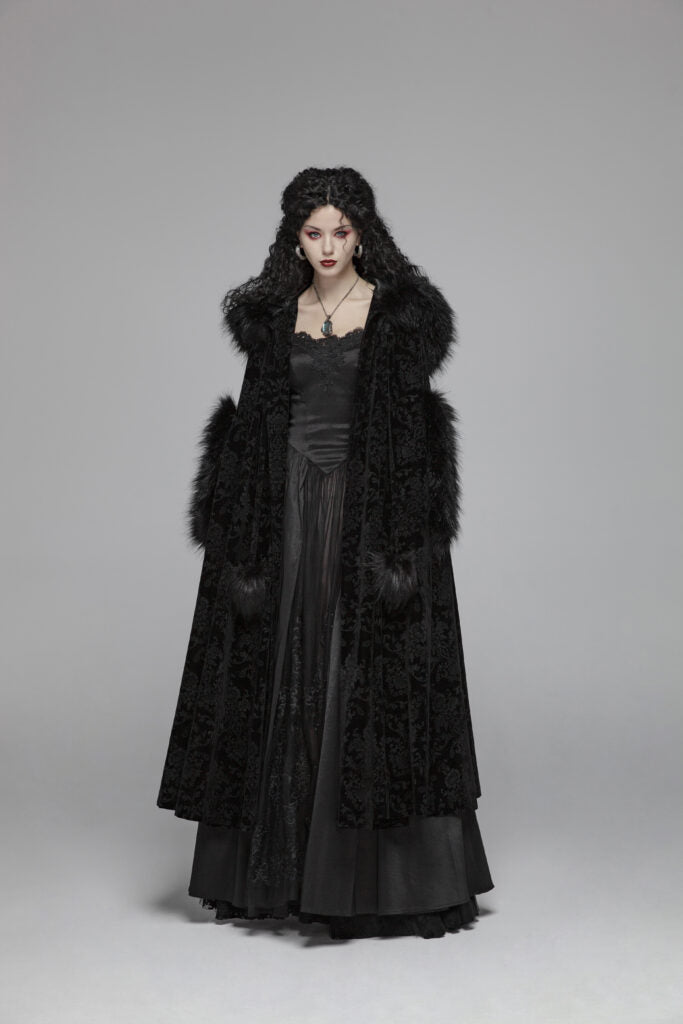 gorgeous gothic cloak black open